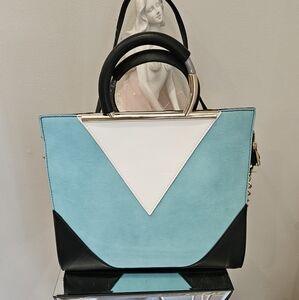 UNDER ONE SKY GEO COLORBLOCK SATCHEL